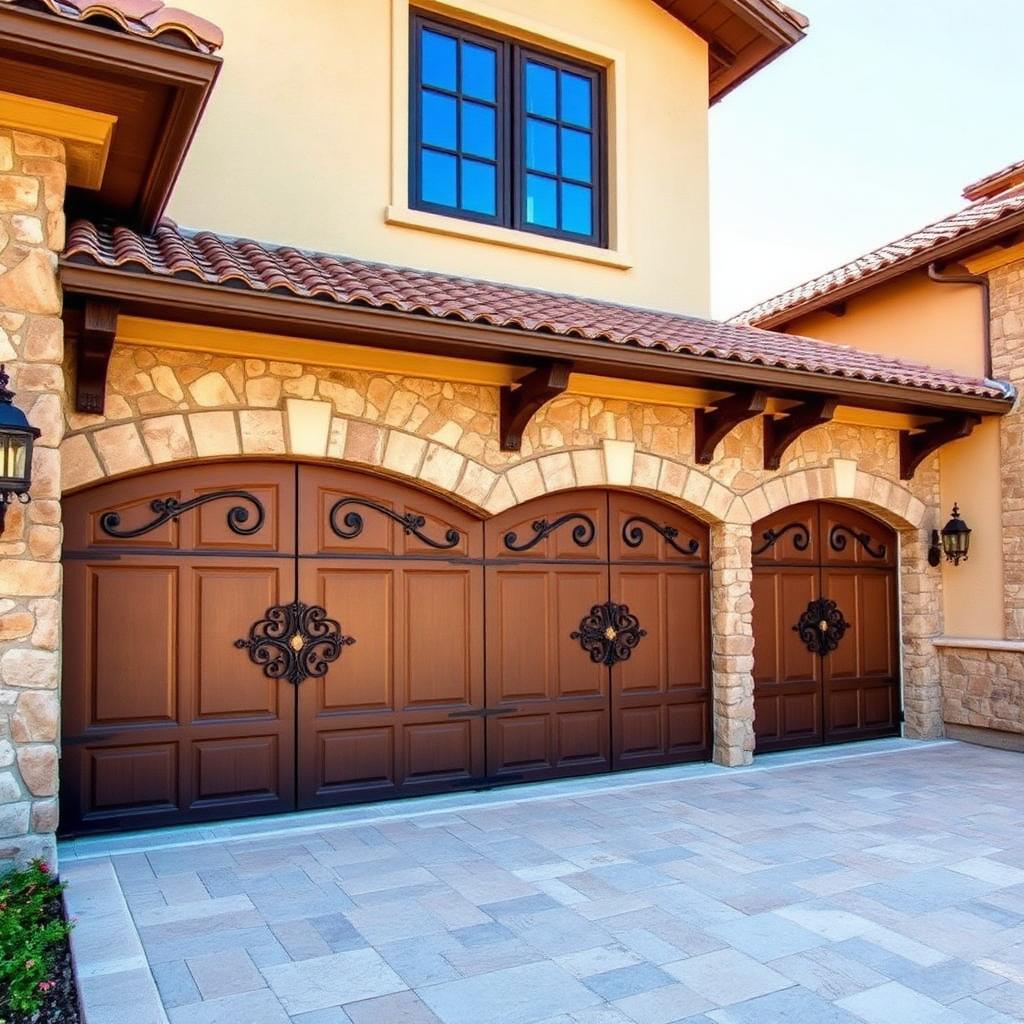 Beautiful Tuscan style garage doors installation